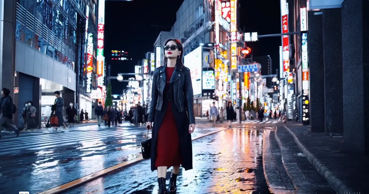 东京街头的时尚女性