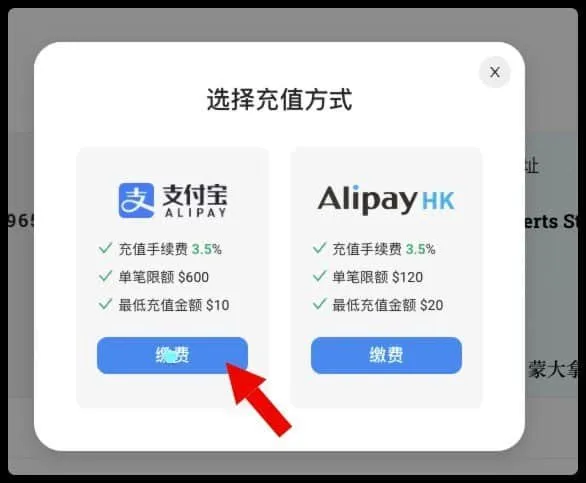 支付方式示意